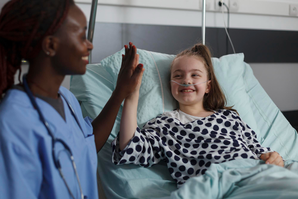 Child with nurse