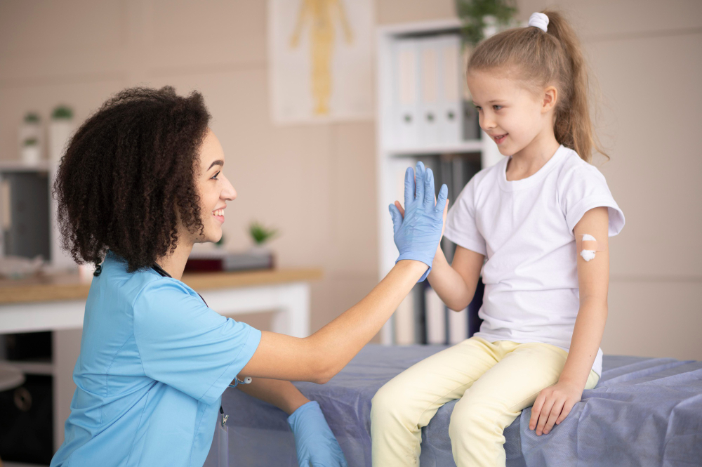 Child receiving care